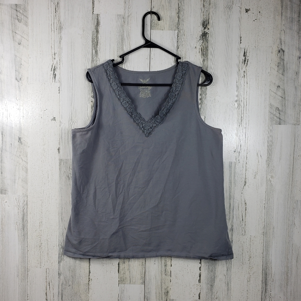 faded glory gray v-neck tank top women's plus size XXL
